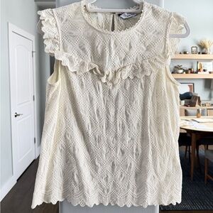 & Other Stories Ivory Lace Top - size 8